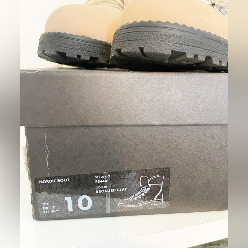 J. Crew Nordic Boots with faux shearling in bronzed Clay 10 New - Picture 5 of 10